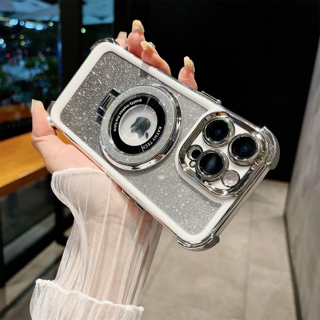 The Dual-color Stand Magnetic Phone Case Is Suitable for The IPhone16promax Shell and The Apple 15plus Protective Case To Prevent Drops