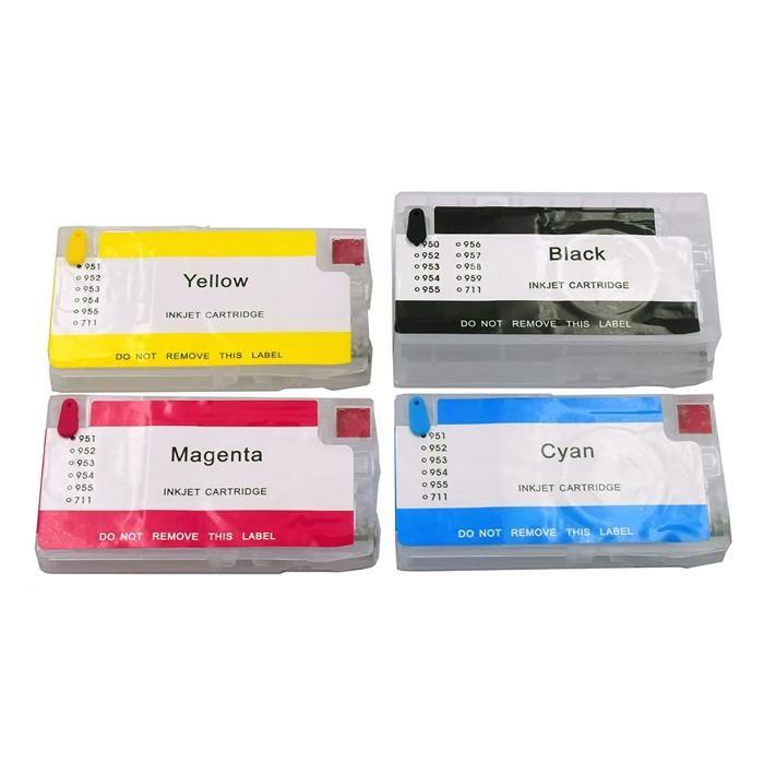 Nachfüllbare Tintenpatrone - YUMI MAZAO - HP 950/951XL - Kompatibel mit HP OfficeJet Pro - Mehrfarbig - 1 Satz