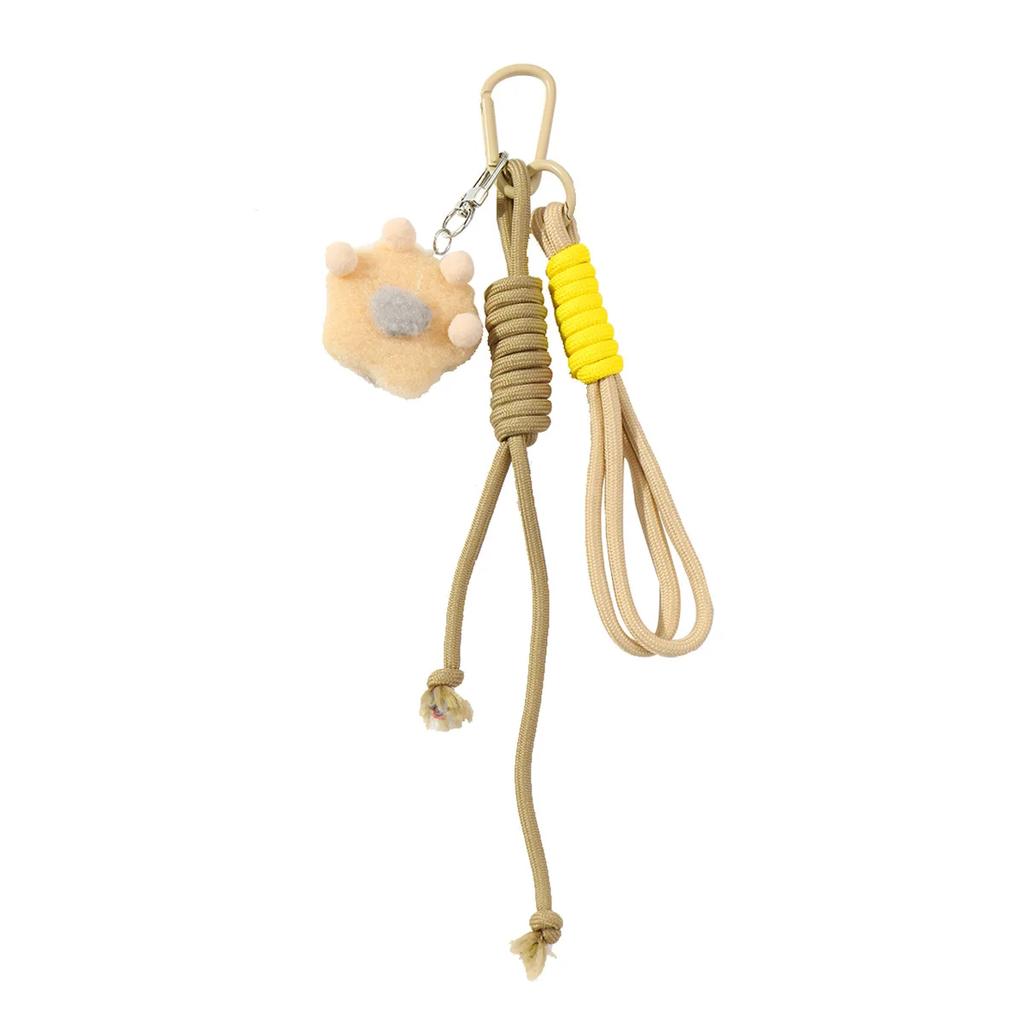 Cute Rabbit Pendant Cat's Paw Hand Woven Rope Key Chain Girl Backpack Ornament