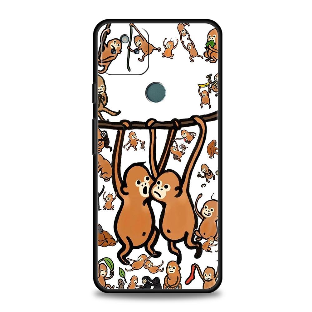 Monkey And Banana Phone Case Cover for Google Pixel 10 9 8 7 6 9A 8A 7A 6A Pro Shockproof Soft TPU 10 Pro XL Shell Fundas Capas