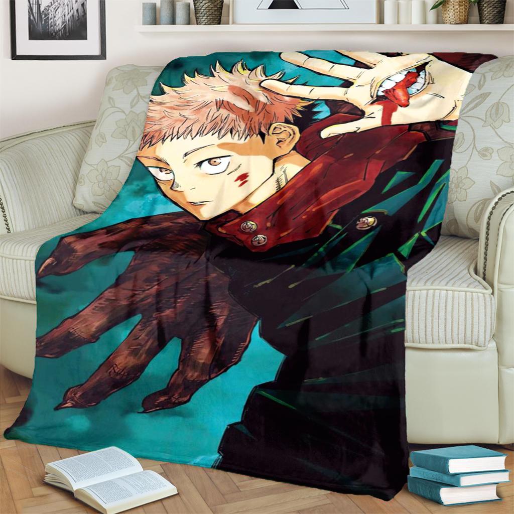 Jujutsu Kaisen Blanket Warm Flannel Print for Bedrooms, Sofas, Beds, Chairs, Picnics, Travel Use