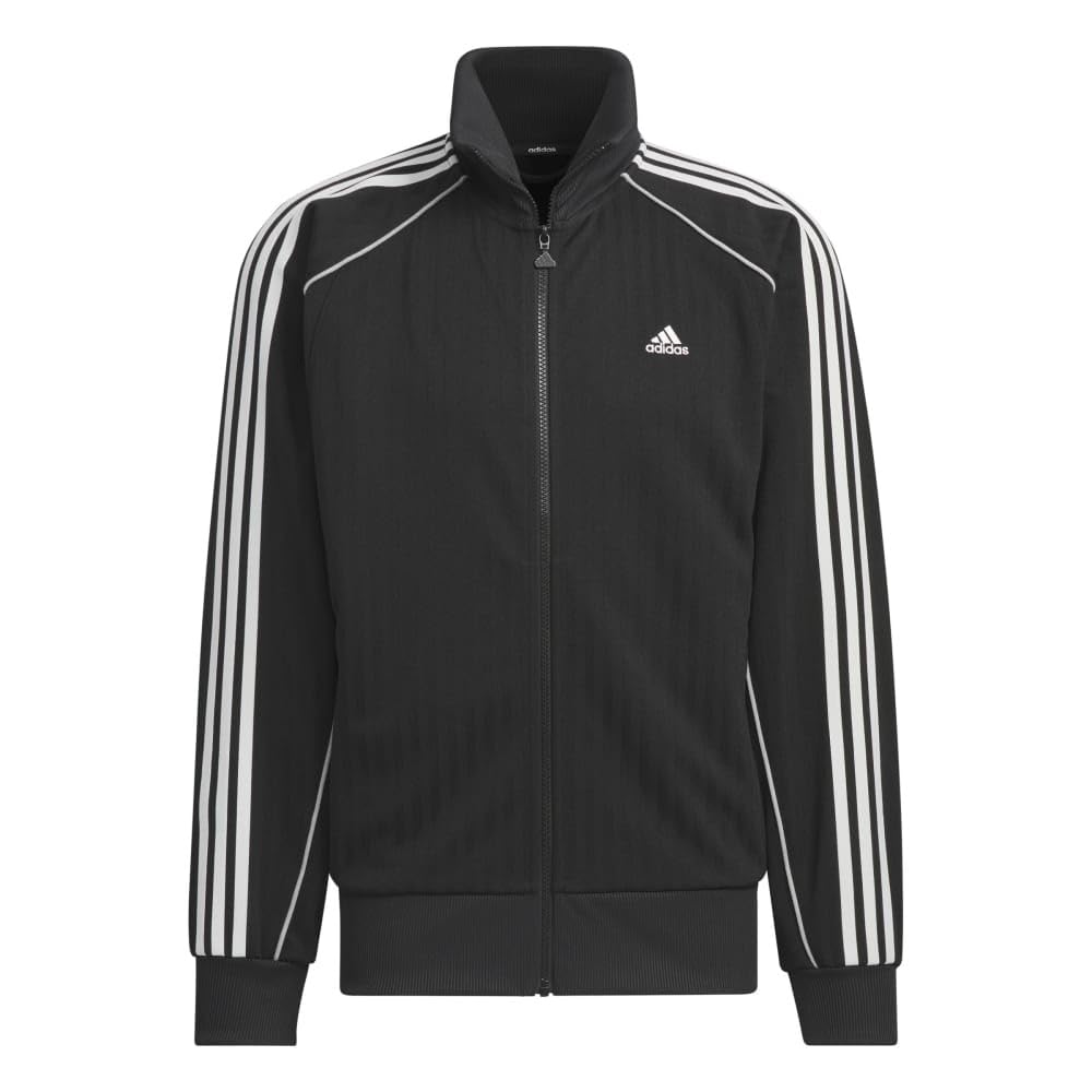 Adidas Jersey Top Byd3s Loose Fit Jacquard Knit Track Top KWX93 Black Men's (JG8578) J/XL