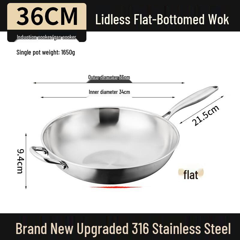 Handun 316 Stainless Steel Wok