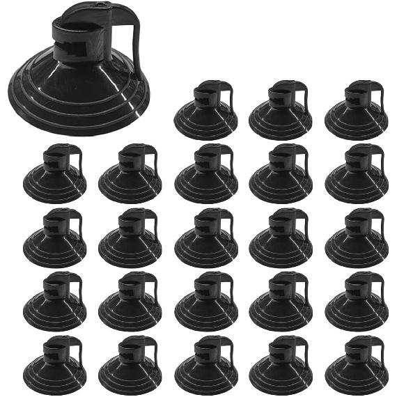 24PCS Car Glass Windshield Sunshade Suction Cups, PVC Sucker Window Shade Hooks, Pull Ring Sun Visor Adsorption Holder for Car Kitchen Bathroom