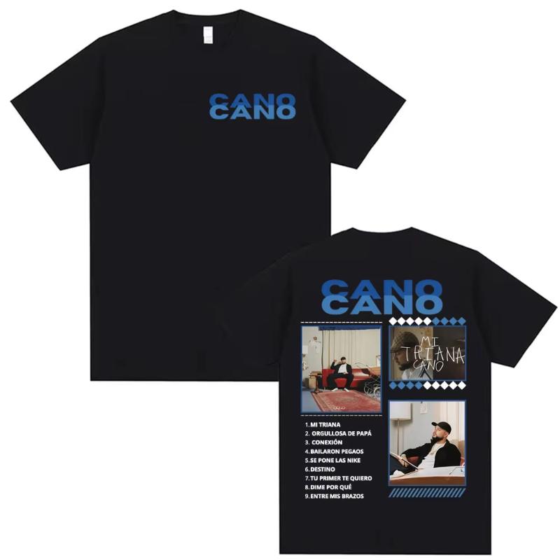Rapper Cano Triana Tour Album 2025 Printed Tshirts for Unisex Women Harajuku Hip Hop Street Tshirt Casual Cotton Oversized T Shirt