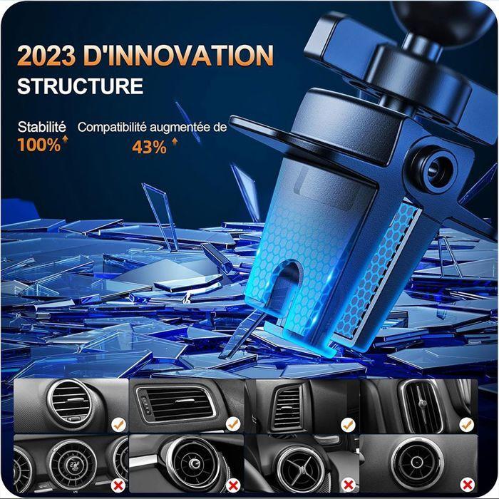 Support Téléphone Voiture Magnétique Universel, Réglable Ajustable Rotation 360° - Noir