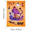 6PCS Pack Spooky Holiday Puzzle Stickers - DIY Facial Replacement Decorative Stickers Featuring Pumpkins Cats Skeletons Designed for Children Plus