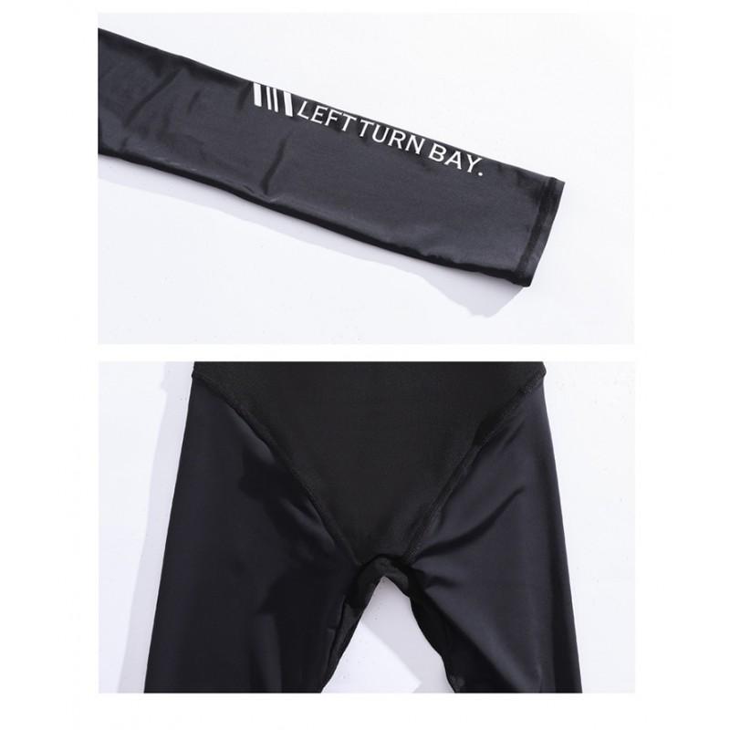 Damen Ganzkörper UV-Schutz Rash Guard Badeanzug Langarm Hose Hohe Dehnbarkeit Einteiler Badebekleidung