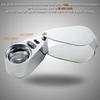 40x 25mm Jeweller Magnifier Pocket Folding Magnifying Jewelry Eye Loupe with LED Light Illuminated LED Currency Detecting/Jewlers Identifying Type