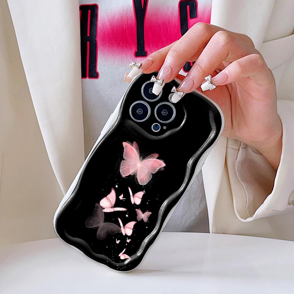 Model de desene animate Carcasă cu textura cremă Marginea ondulată Husă din silicon moale Husă pentru telefon pentru iPhone Samsung Huawei Honor Xiaomi Redmi Infinix Tecno