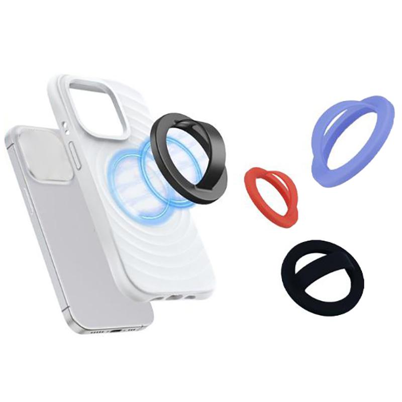 Magnetic Silicone Comfortable Circular Grip Phone Holder Powerful Grip For Phone 16 15/14/13/ 12 Android