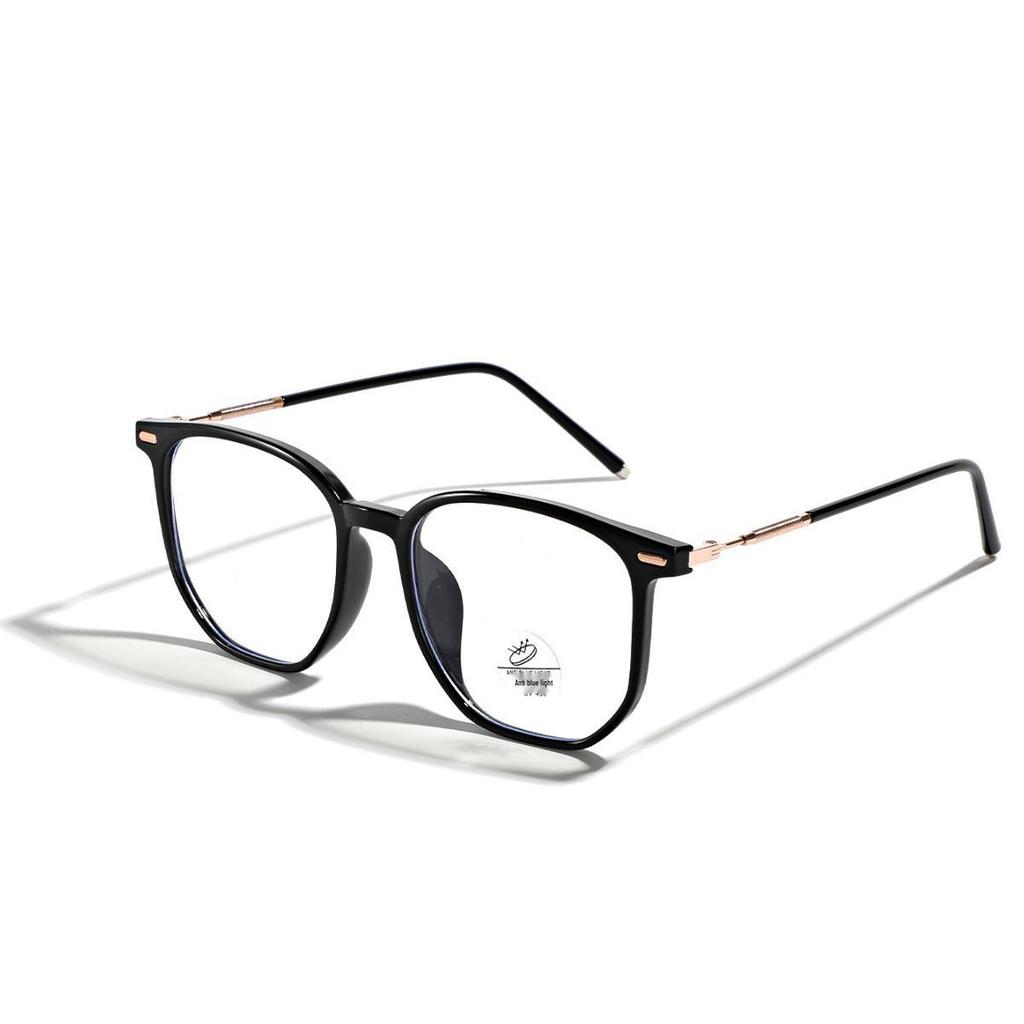 Xunge Retro Tea-Colored Flat Lens Glasses for Women