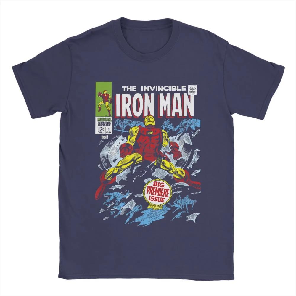 Iron Man Big Premier Issue Classic Comic T Shirt Men's Crazy T-Shirts Crew Neck Tees Short Sleeve Clothing Classic