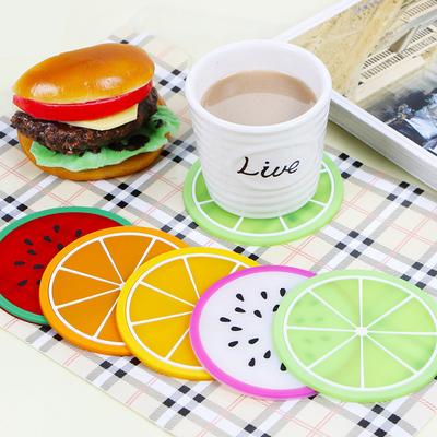 Fruit Shape Cup Coaster Silicone Slip Insulation Pad Cup Mat Drink Holder Mug Stand Home Table Decorations Kitchen Accessory