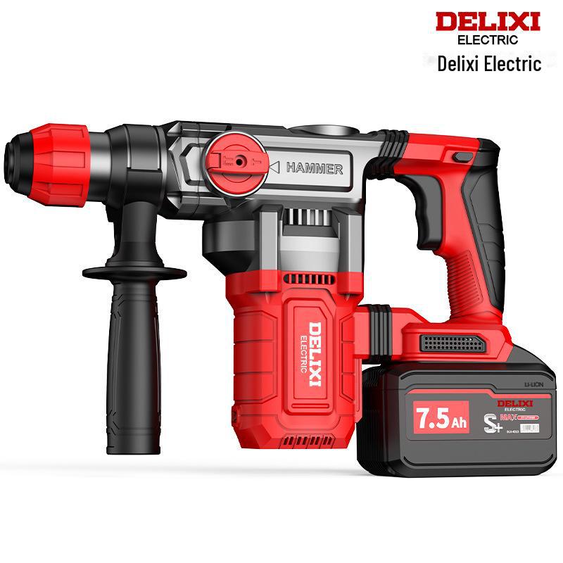 Delixi Brushless Lithium Battery Heavy-Duty Dual-Purpose Electric Hammer Drill.