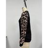 Women Long Sleeve Round Neck Leopard Print Casual T Shirt