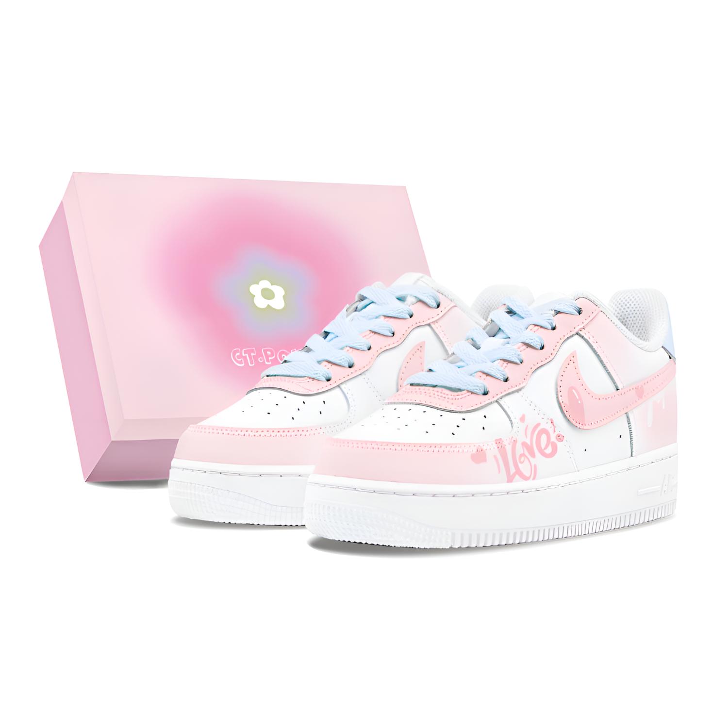 

Nike Air Force 1 Air Force 1 Abrasion Resistant Slip Resistant Low top Skateboard Shoes Women s White Pink Blue DH2920-111(Team1655-S-BOX) 36.5