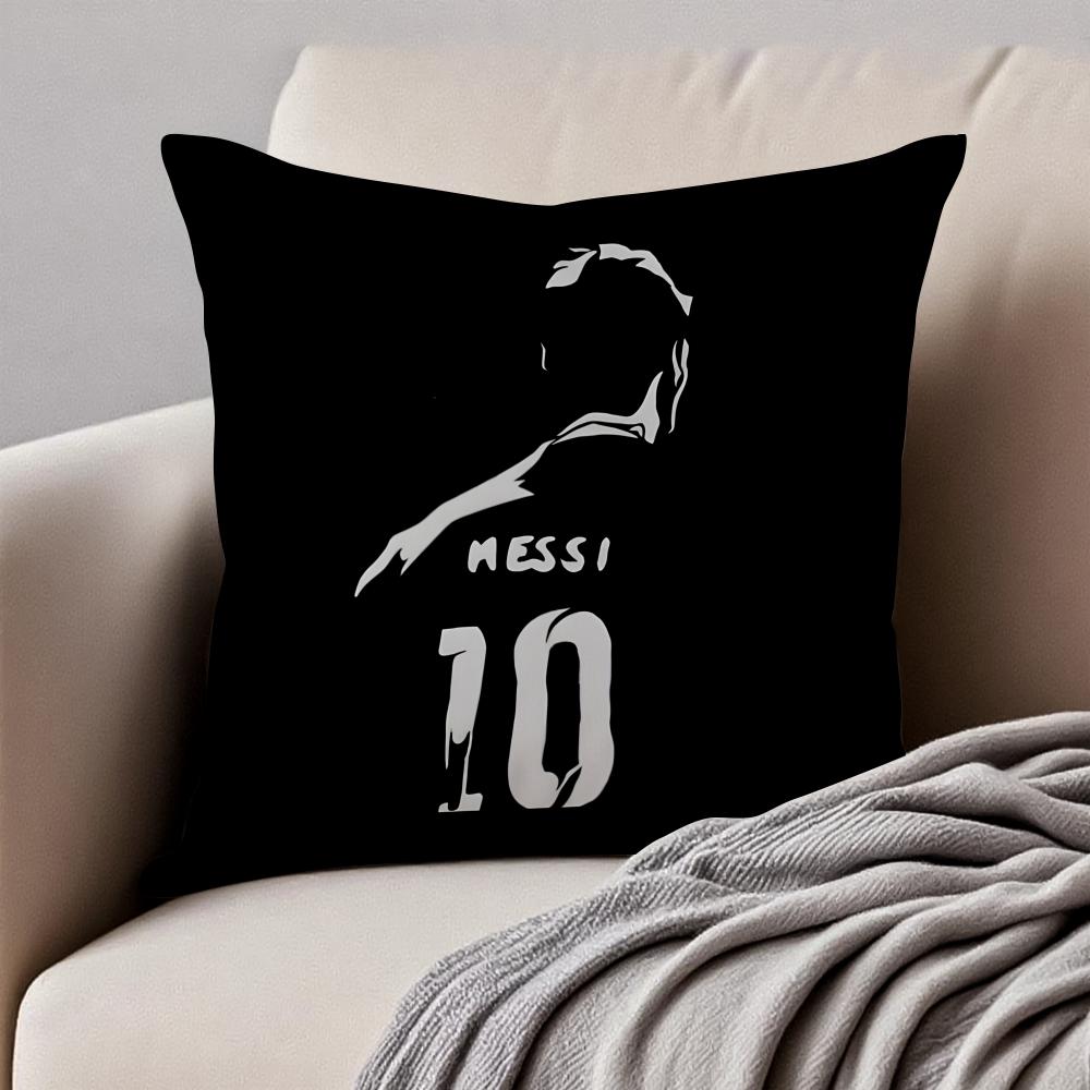 Soccer Athlete LM 10 LLionel MMessi Cushion Cover Pillowcase Antidustmite Invisible Zipper Short Plush Sofa Cushion