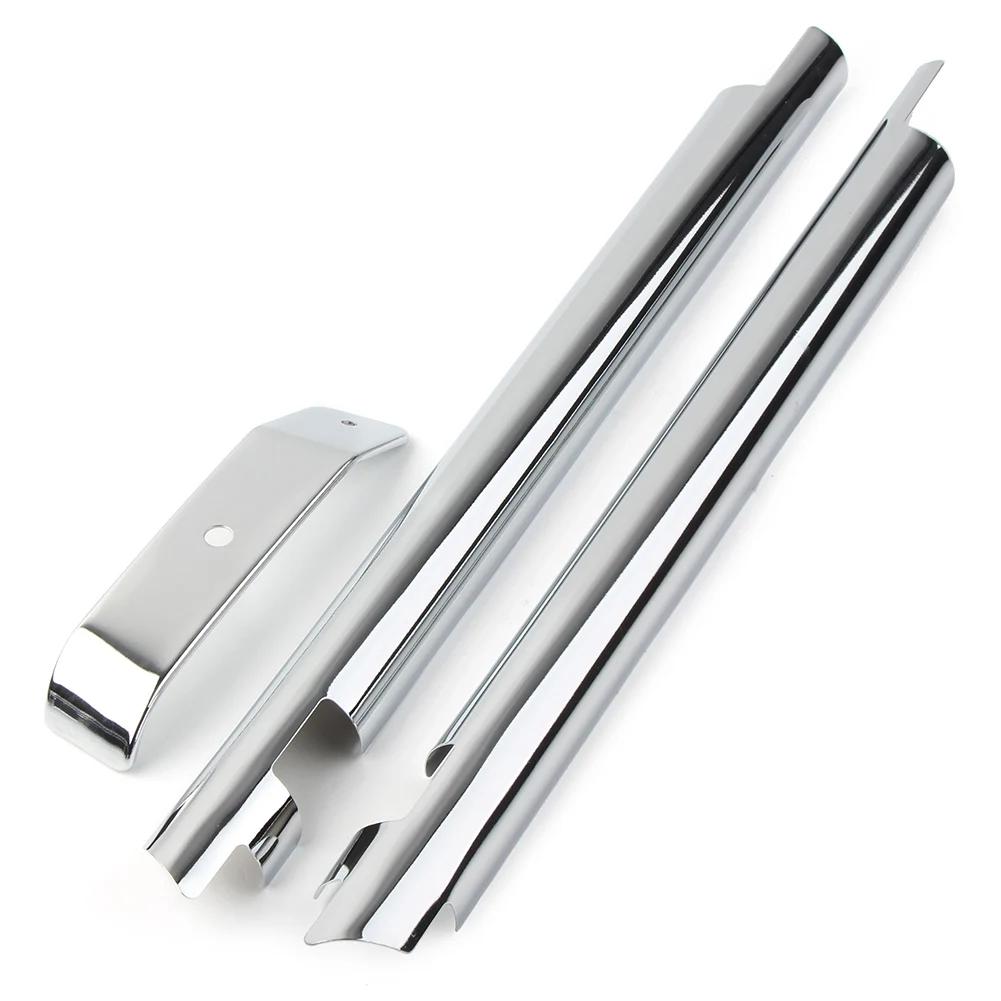 1Pair Motorbike Frame Cover Front Chrome Down Tube Cover For Harley Softail Fat Boy Twin Cam Heritage CVO FLSTSE FXSTC FLSTF