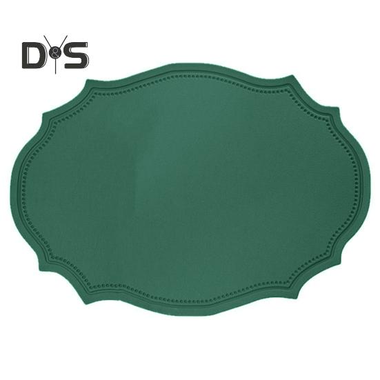

Термостойкие ПВХ-салфетки, многоразовые нескользящие коврики для стола, водонепроницаемые эллиптические коврики для обеденных столов для кухонного журнального столика зелёный