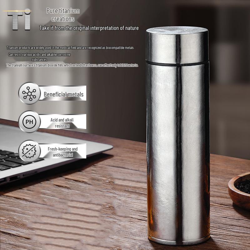 Luxury All-Titanium Thermos Cup Set with Tea Infuser - Lightweight, High-End Gift for Men & Women 500ml