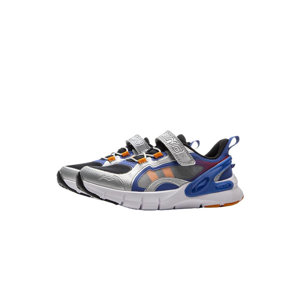 Li Ning Kids Comfortable Stylish Low-Top Casual Shoes Kids sneaker Silver Bright-Blue Black YKNV030-3