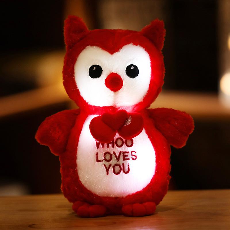 Cartoon Luminous Animal Heart Bear Doll Plush Toy Lamb Unicorn Doll Children'S Doll