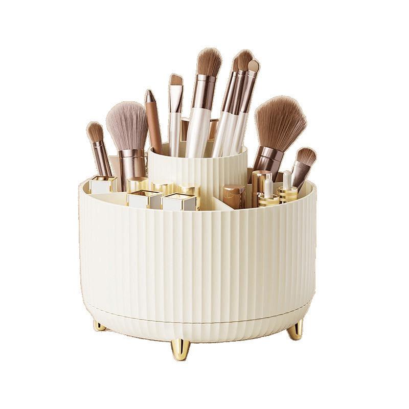 Rotating Desktop Pen and Cosmetics Holder - Light Luxury Storage Organizer
