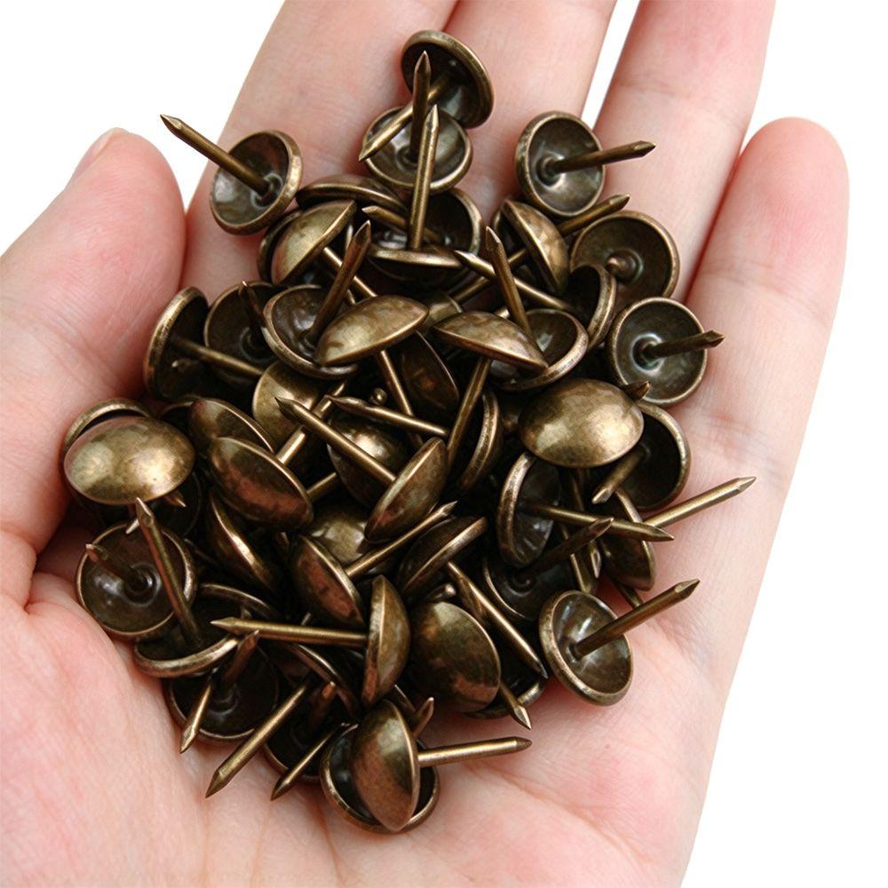 100pcs Round Head Furniture Decorative Nails Bronze Decorative Nail Heads Upholstery
