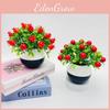 Cherry Plastic Chili Fruit Bonsai With Realistic Design Home Event Decoration