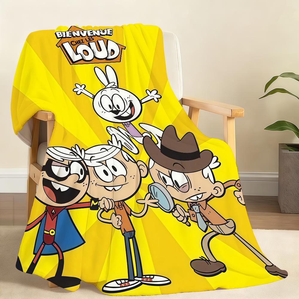 Energetic Cartoon T The Loud H House Blanket Soft Throw Blanket for Home Bedroom Bed Sofa Picnic Travel Office Rest Blanket Gift 75x90cm