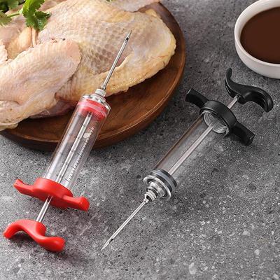 Injecteur de Viande pour Barbecue Seringue pour Dinde Aiguille en Acier Inoxydable Injecteur de Marinade Seringue pour Dinde Poulet Injection de Sauce Outil BBQ