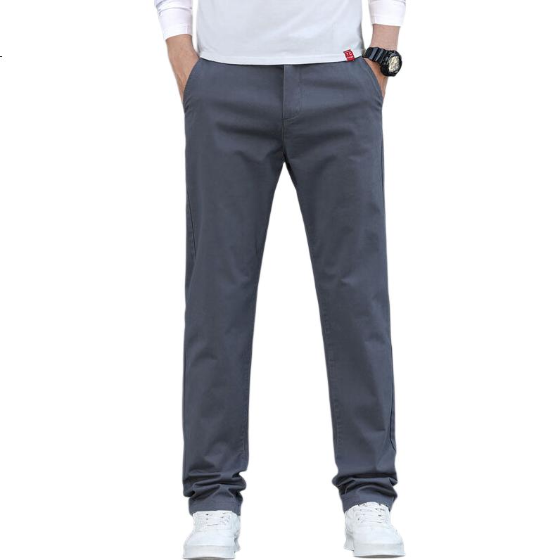 ROMON Casual Pants for Men, Spring Trousers, Loose Straight-Leg Business Versatile Men's Pants, Long Pants, Dark Gray, Size 36