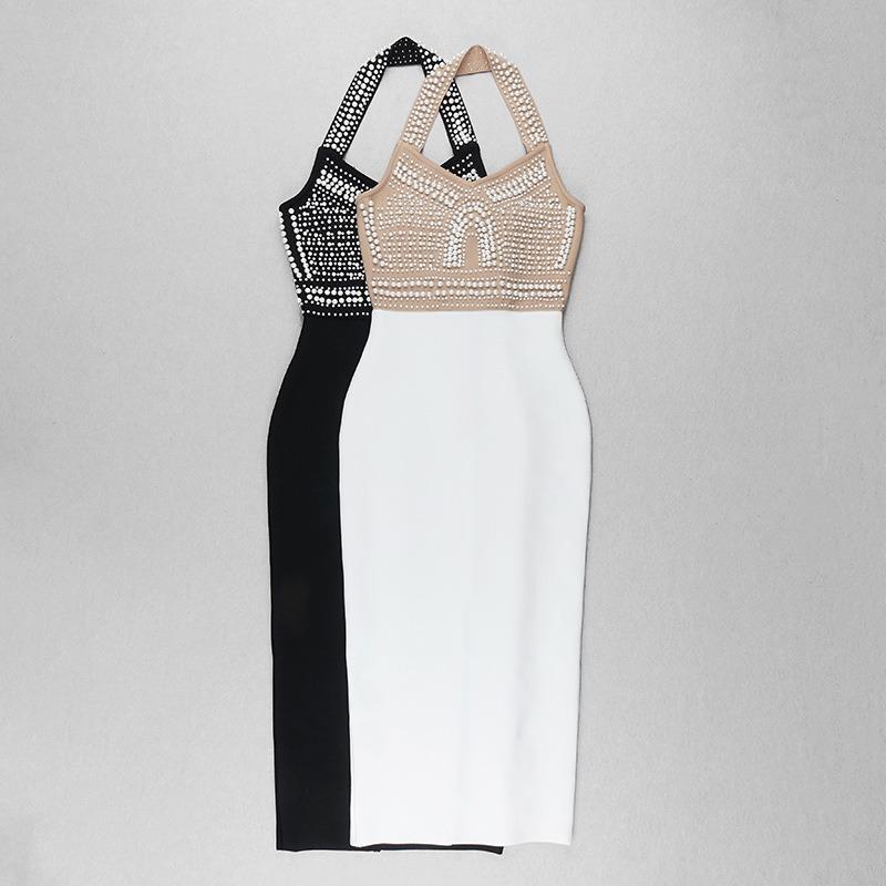 Autumn New Hip-hugging Skirt Halterneck Sleeveless Zipper Tight Sexy Bandage High-waisted Skirt Slimming Dress