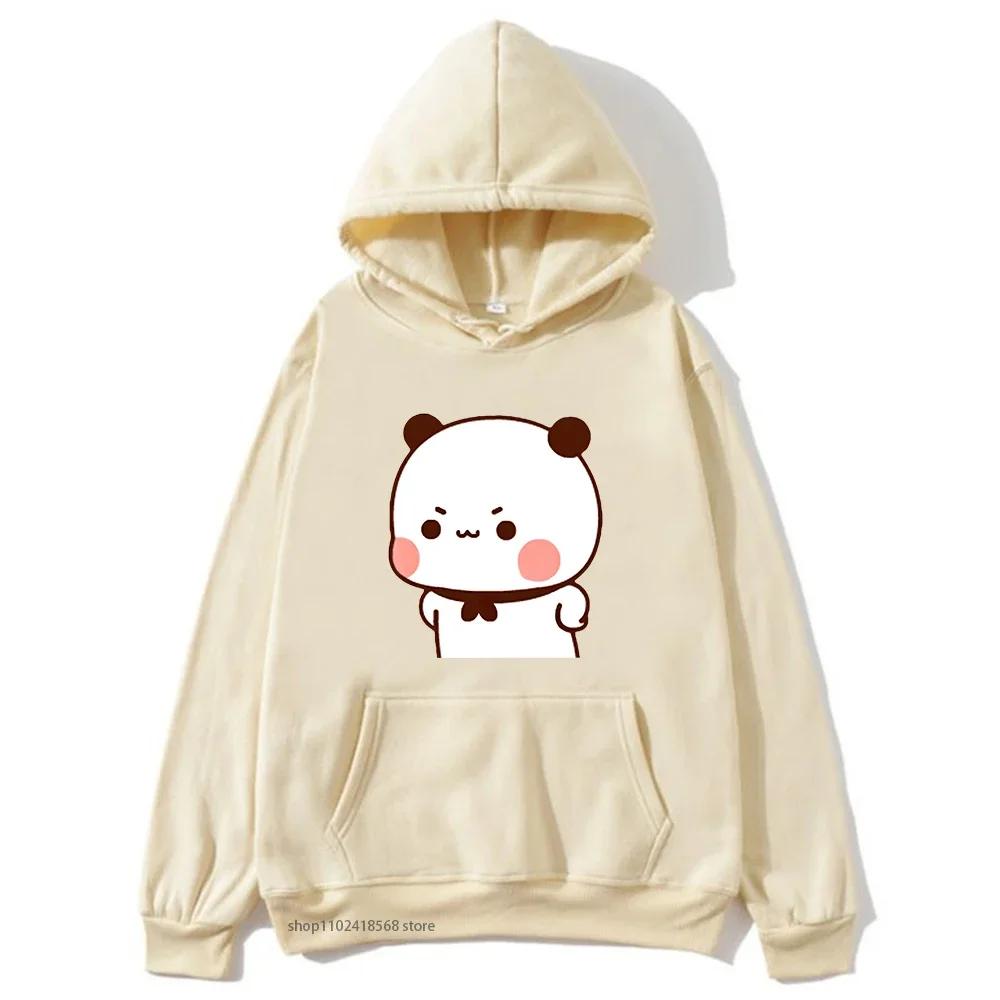Cute Bubu Is Yelling At Dudu Hoodies for Men's Sweatshirt Women Couple Clothes Panda Bear Casual Kawaii Tops Fleece