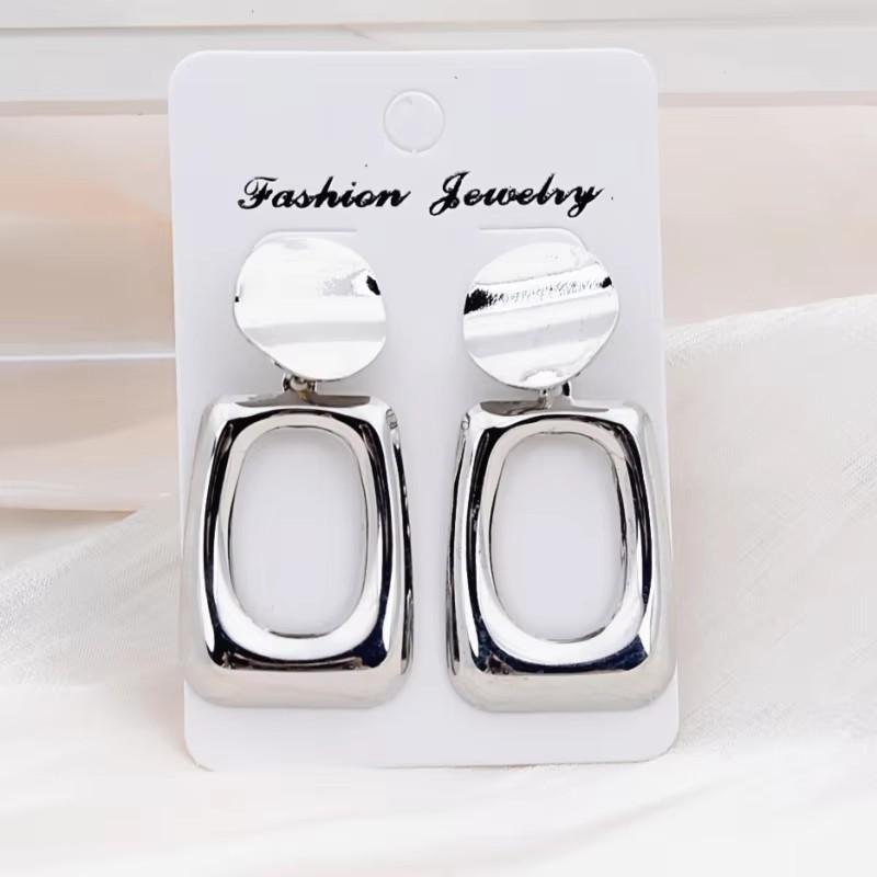 New Square Long Hanging Earrings for Women Colorful Enamel Geometric Statement Dangle Earrings Girls Drop Earrings pendientes