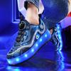 New Double-wheel Runaway Shoes, Boys and Girls Pulley Shoes Can Be Collected Variant Shoes, Skates with Lights, Luminous Shoes Manufacturers
