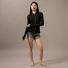 Calvin Klein Minimalistischer bestickter lässiger Pendler-Hoodie mit Reißverschluss Strickpullover Damenpullover Space-Black J223550