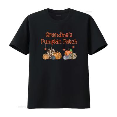 Grandma S Pumpkins Patch Halloween Custome Women Girls Boys T Shirt Vintage Washed Streetwear Homme Soft Designer Clothes