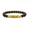 Gold Beads Pixiu Bracelet for Men & Women - Six-Character Mantra Luck-Turning Accessory.
