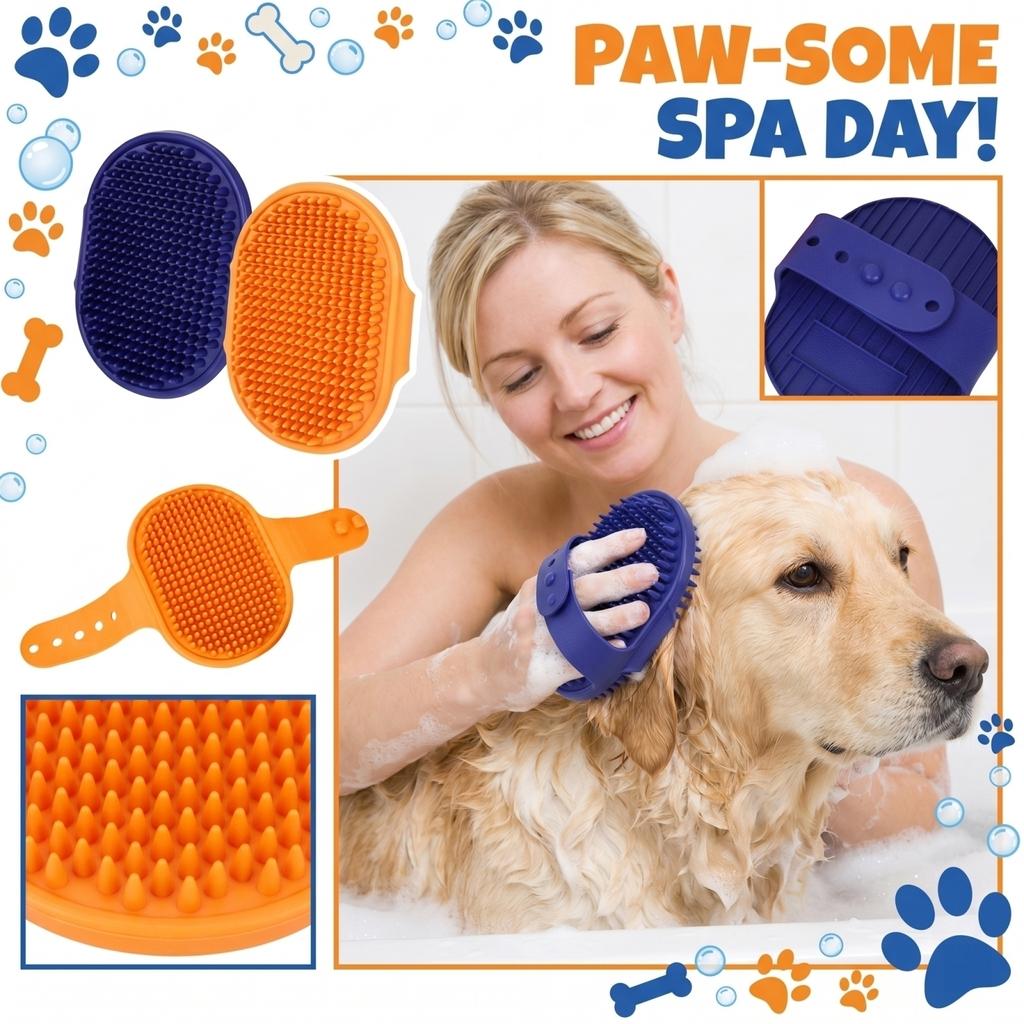 Pet Bath Brush with Soft Silicone Bristles for Gentle Scrubbing and Massaging Suitable for Dogs and Cats Durable Easy To Clean Design