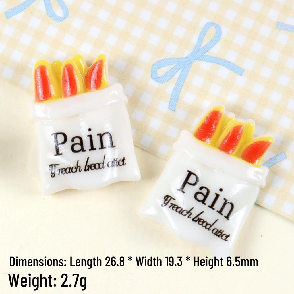 Miniature Resin Food Toys: Bread, Donuts, Refrigerator Magnets, Hair Clips, Kitchen Accessories.