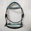 Leather Comfort Bridle with Turquoise Color Stone & Padding Dressage Bridle for Horses.
