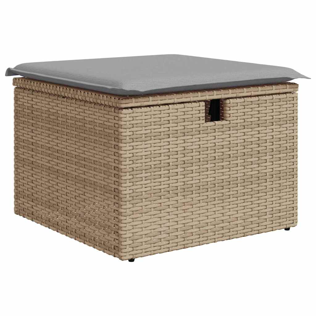 Garden Sofa Set with Cushions 6 Pcs Beige and Light Grey Poly Rattan