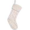Festive Plaid Wool Knitting Christmas Stocking - Large Gift Bag Ornament