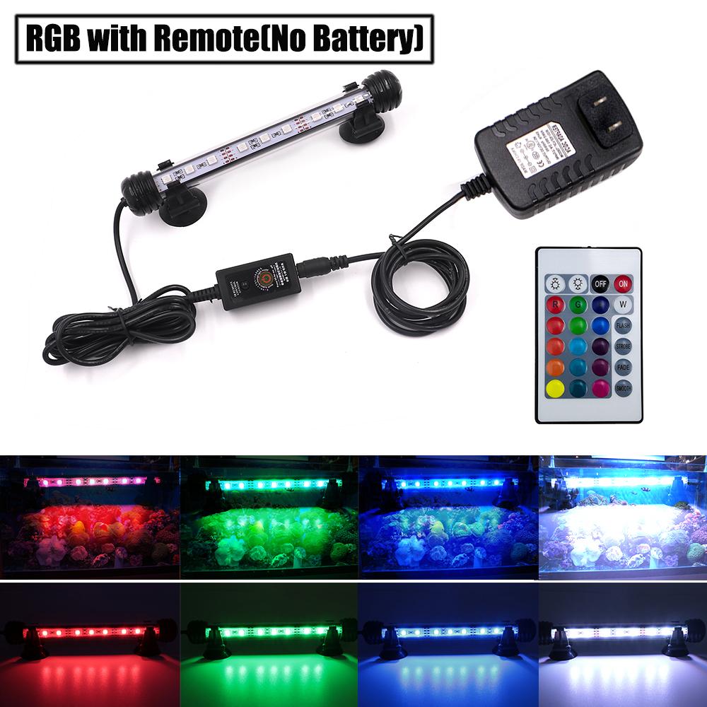 12V RGB Aquarium Light with Remote Waterproof Underwater Diving Lamp Fish Tank Light for Plant Essential Amphibious Use EU US UK