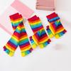 Cotton Rainbow Five Fingers Socks Anti Friction Women Toe Socks Striped Cotton Socks Man