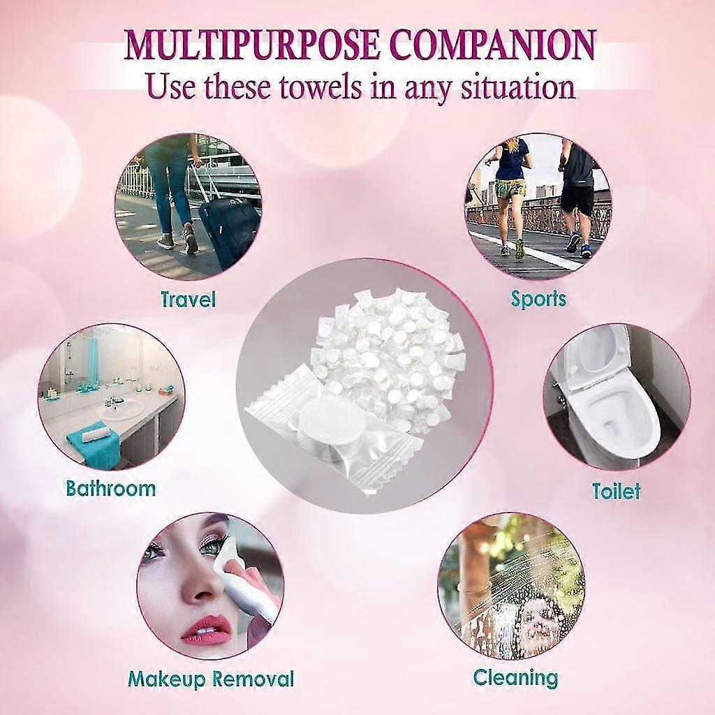 200 Compressed Towels, Dposable Dry Towel Tablets, Space Saving Compressed Towels, Towel Balls, Mini Magic Towels