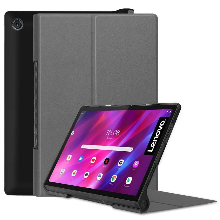 

Чехол-книжка из искусственной кожи Custer Texture Horizontal Flip для Lenovo Yoga Tab 11 YT-J706X с держателем и функцией сна/пробуждения For Lenovo Yoga Tab 11 / YT-J706X темно серый