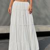 White Midi Skirt Spring Summer 2025 New European and American White Skirt Versatile Casual Cake Skirt Women